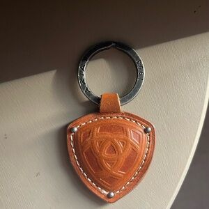 Ariat Brown Leather Key Holder with Silver Ring